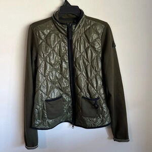 Gaastra olive green quilted light puffer zip up jacket size XL